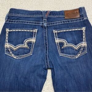 Big Star Union Straight Jeans Men’s 34R Blue Denim Thick Stitch Pockets